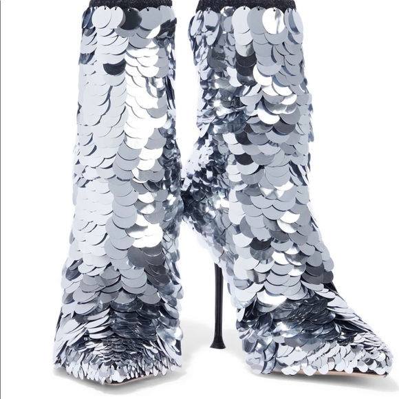 Sergio Rossi sequined boots Sz40 NIB $2k - Picture 2 of 11